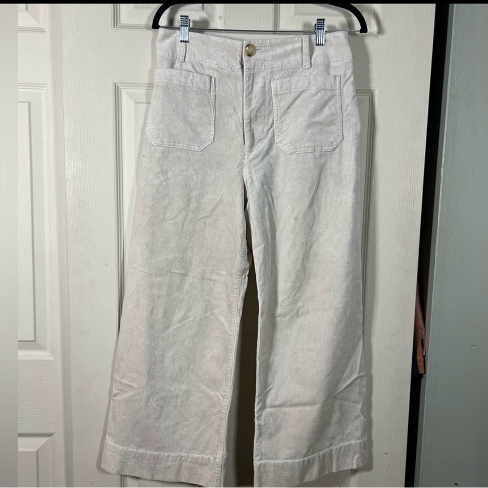 Anthropologie Maeve The Colette Corduroy Cropped Pants ivory - Picture 5 of 5